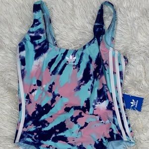New adidas tie dye one piece swimsuit S